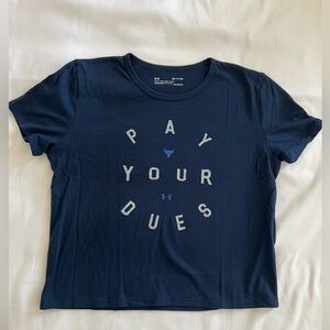 Under Armour Women’s Project Rock Shirt size small color : Navy blue